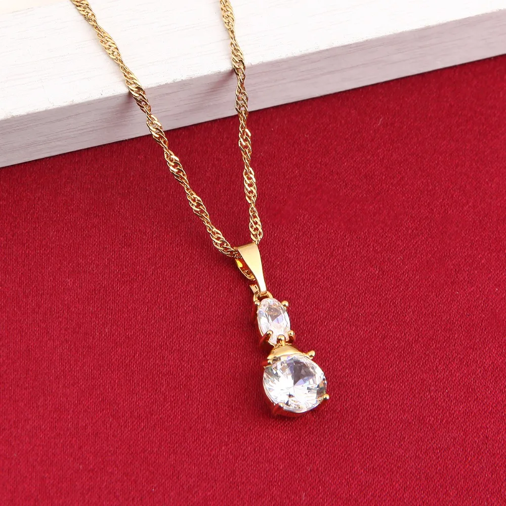 

Europe Fashion Crystal Jewelry Accessories Austrian Crystal Necklace Pendant Chain For Women