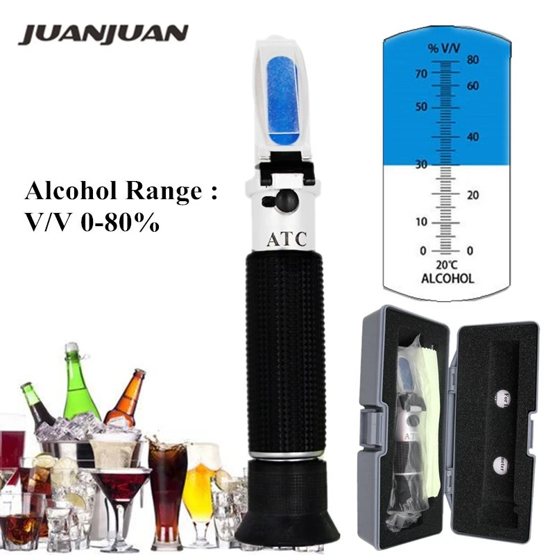 Alcohol Refractometer 080 Volume Percent Alcohol Concentration Tester