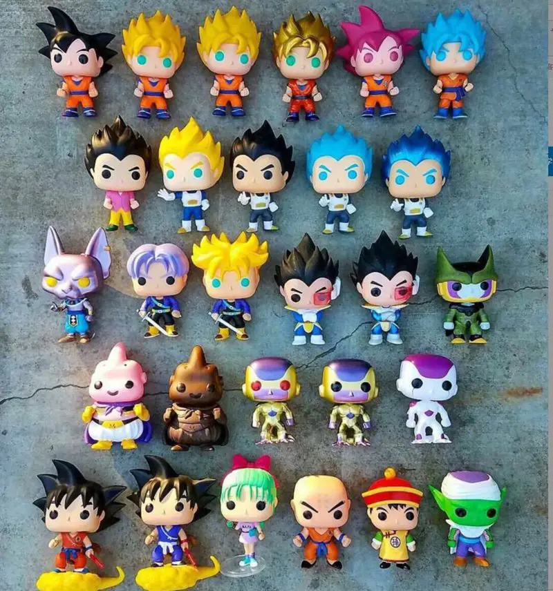 Оригинальный использованный Funko pop Dragon Ball Z Super Saiyanjin God Guku Vegeta Krillin Trunks Buu Gohan Фигурки
