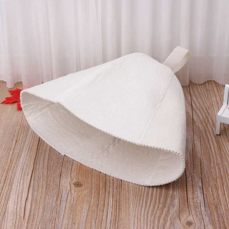 

Wholesale White Wool Sauna Hat Anti Heat Cap For Bath House Head Protector Russian Style May06
