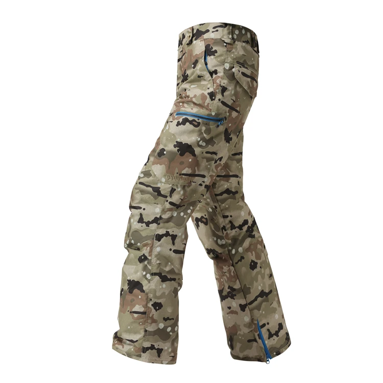 Gsou nieve invierno snowboard pantalones hombres camuflaje pantalones de esquí hombres esquí pantalones esqui impermeable