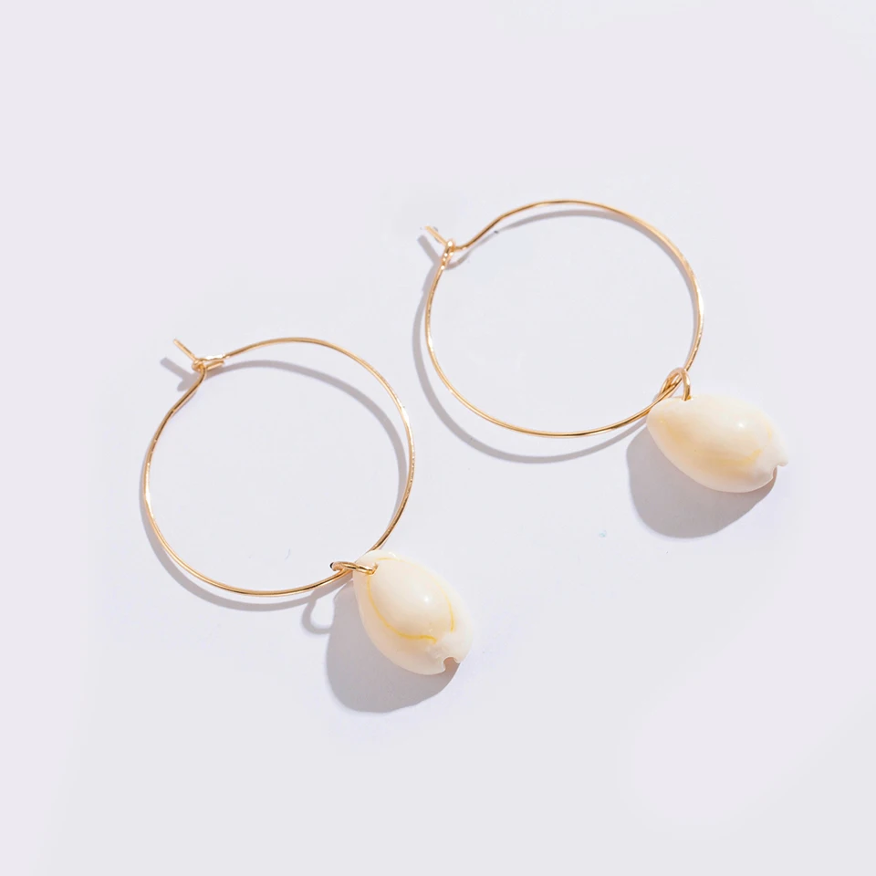 Minimalist-Golden-Round-with-Shell-Dangle-Drop-Earrings-for-Women-Female-2018-Ethnic-Engagement-Wedding-Jewelry (2)