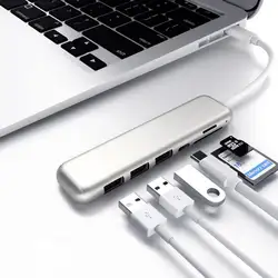 USB C концентратора Тип C до USB3.0 сплиттер с TF считыватель SD карт Слот для MacBook Pro/samsung/huawei