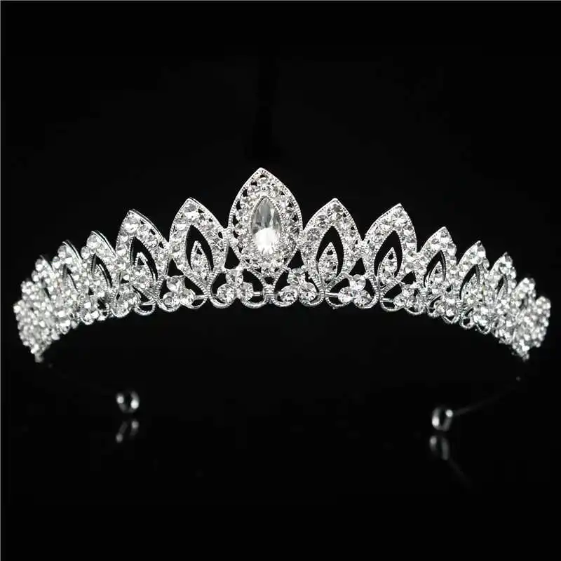 19 Designs Crystal Wedding Bridal Tiara Crowns for Women Princess Hair Ornament Fashion Bride Headpiece Hair Jewelry Accessories - Metal color: Rose Gold Tiara 04