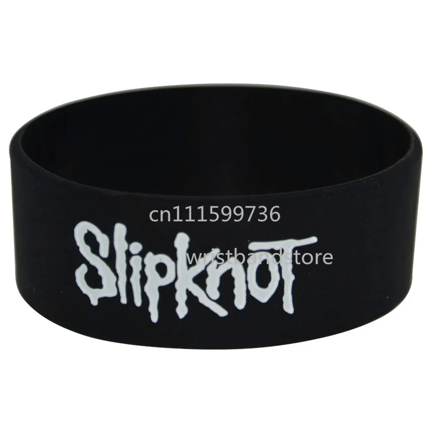 

1piece Slipknot Silicone 1" Wide Filled in Colour Debossed Wristband Bracelet