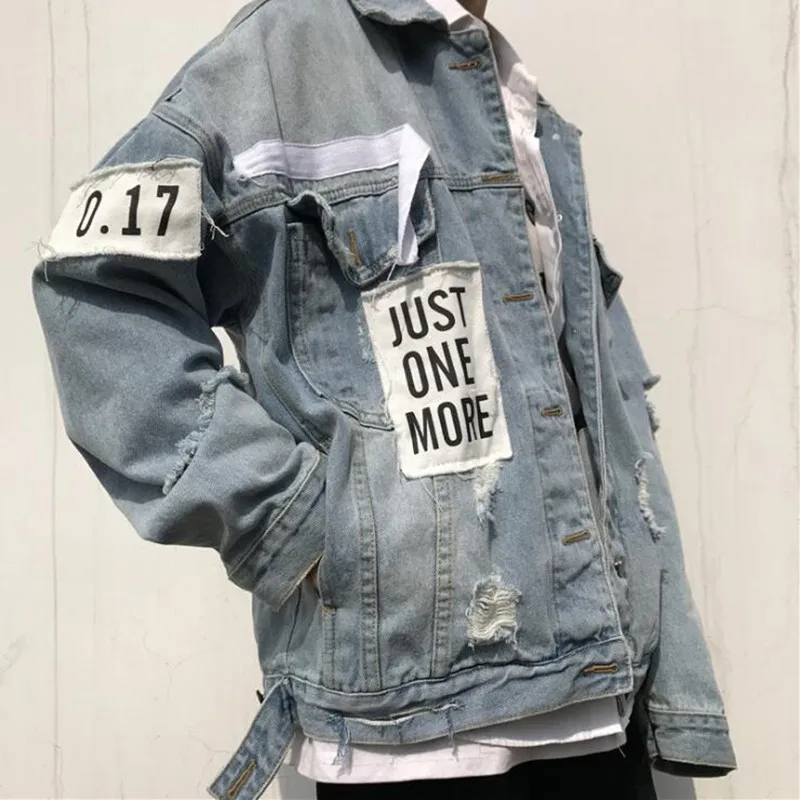 2018 denim jacket Men's high quality denim jackets Hip Hop of dissolved