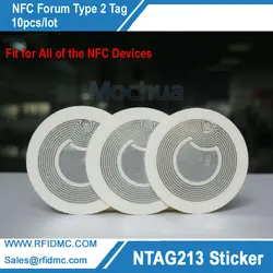 Ntag213 NFC наклейки универсальные этикетки Ntag213 RFID для всех включена функция NFC phones-10pcs/лот