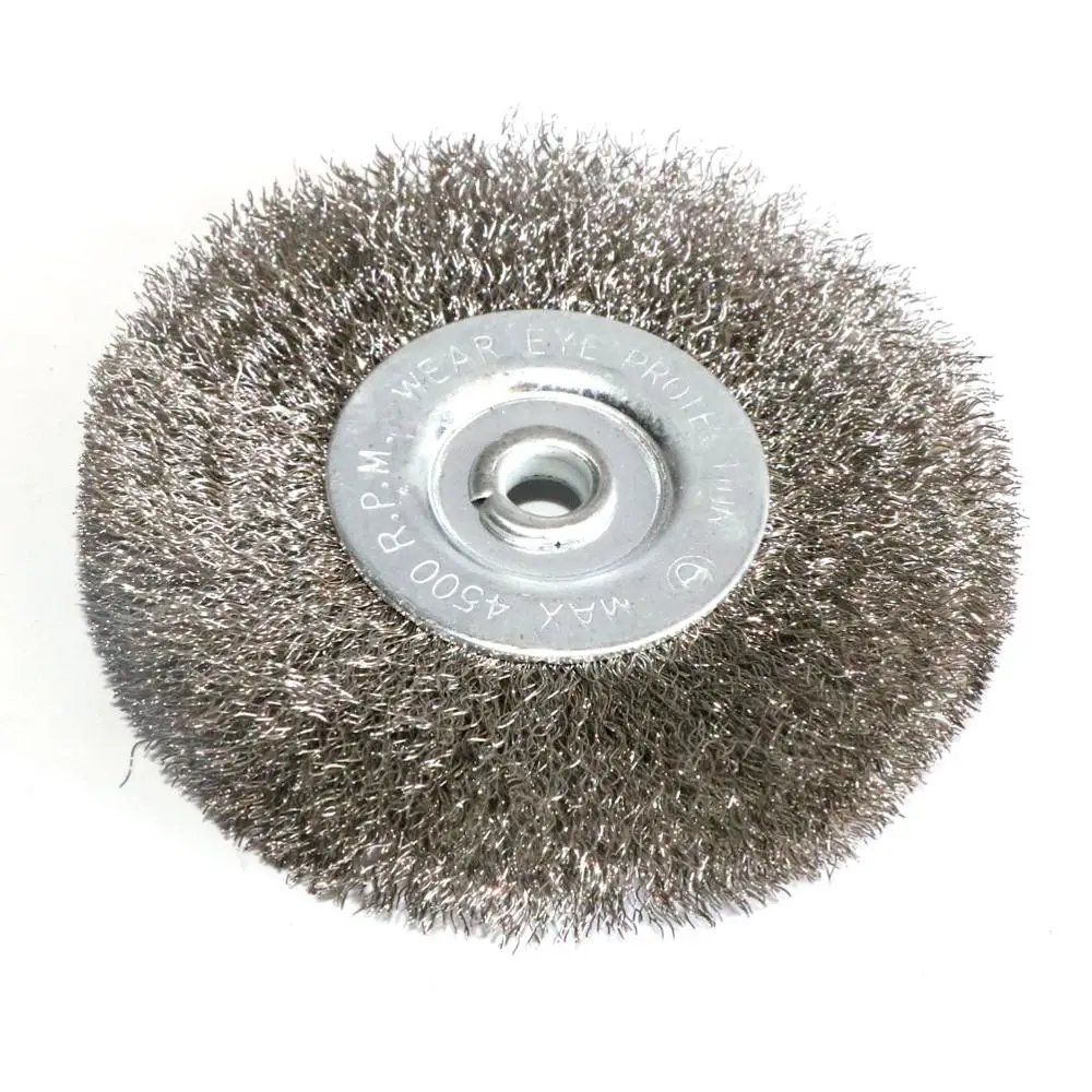 3"~10" Crimped Stainless Steel Wire Wheel Polishing Deburring For Bench Grinder