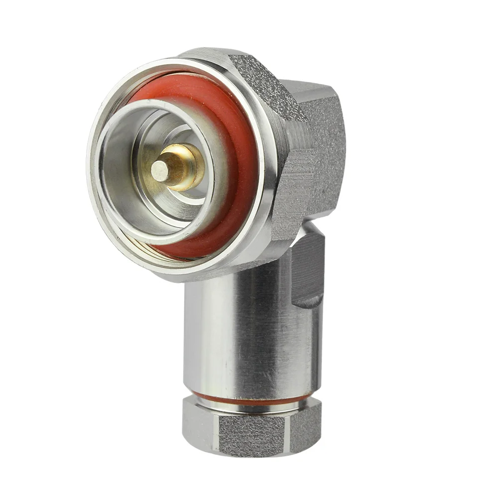 Superbat 7/16 DIN Male Center Right Angle Clamp Cable Mount RF Coaxial Connector for 1/2" Flexible Cable