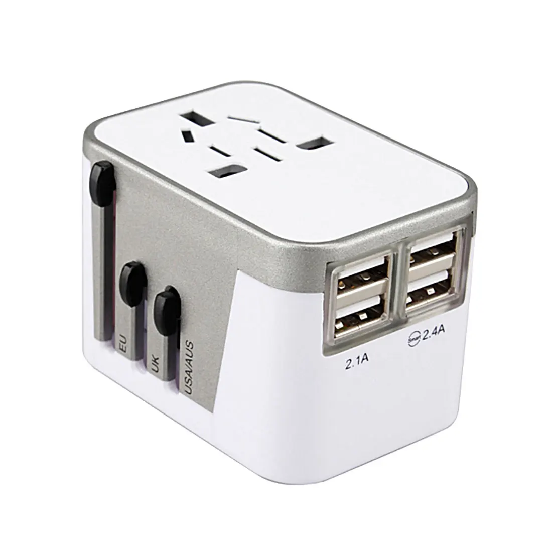 Новый 4 USB порты и разъёмы все в одном Универсальный международный переходник World Travel AC мощность зарядное устройство адаптер с AU США