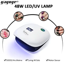 YAYOGE Сушилка для ногтей 48 Вт УФ лампа светодиодный для всех гелей лак с инфракрасным зондированием высокой мощности быстрее сухой авто
