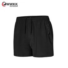 WWKK Пара Открытый свет Пешие прогулки Короткий раздел впитывающий пот дышащий Кемпинг бег быстросохнущие шорты с карманом на молнии