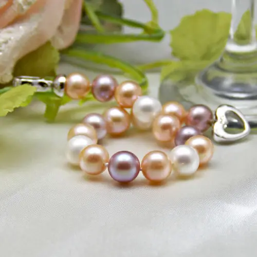 

Shipping >>> PERFECT AAAA9-10MM SOUTH SEA MULTICOLOR PEARL BRACELETS SILVER CLASP 7.5-8 INCHE