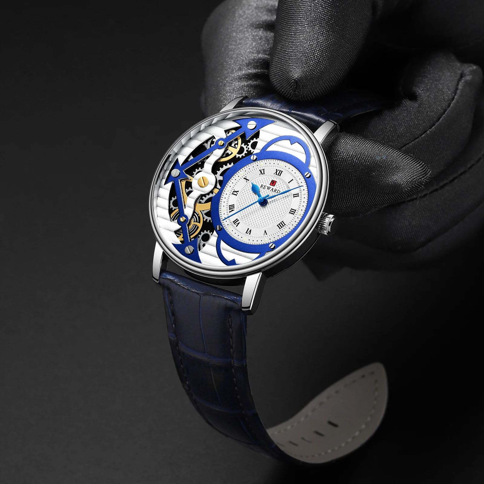 Награда Топ люксовый бренд Мужские часы модные мужские часы-Скелетон часы водонепроницаемые мужские часы из нержавеющей стали Relogio Masculino