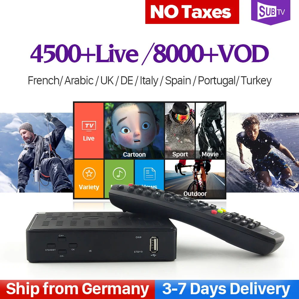 

SUBTV Decoder IP TV Linux TV Receiver Blomc-1 Support Stalker Subscription Arabic France Italia Portugal Xtreamcodes IPTV Box