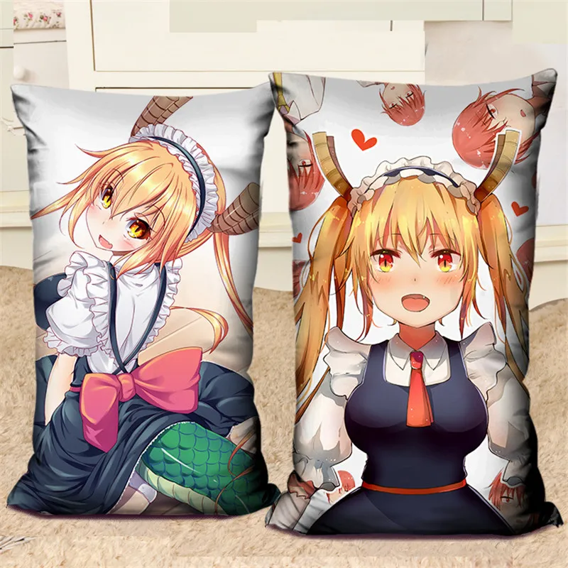 

Amellor 40x60CM Decorative pillows Kobayashi-san Chi no Maid Dragon Cartoon pillow cushion Soft Two-side Print Anime Pillow Gift