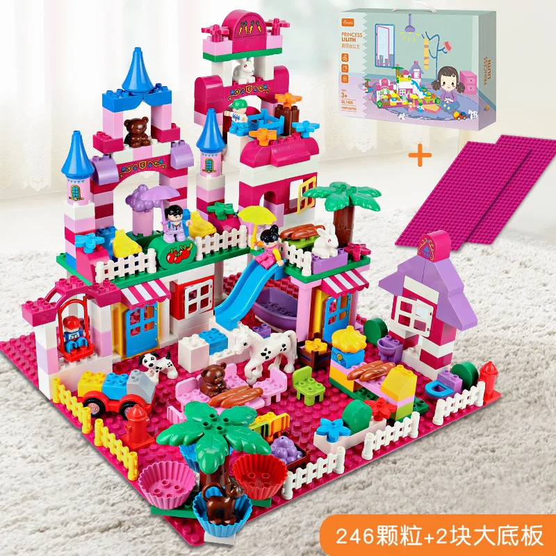 

Marble Race Run Girls Series Big Granule Blocks Creative Scene Princess Blocks Children Girls Blocks Gift for Girl