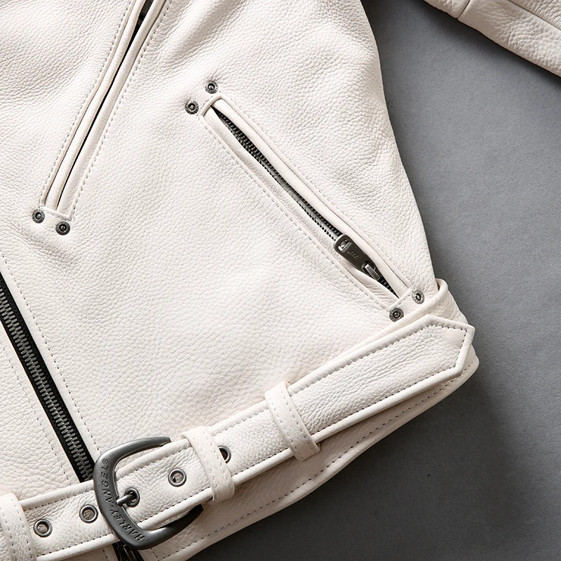 Black Friday HA-112 Read Description ! Asian size super quality men's genuine cow leather coat vintage style cowhide leather rider jacket