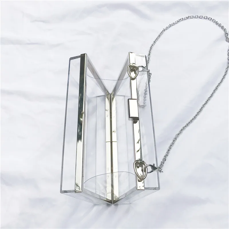 Transparent Women Clutch Bags Acrylic Clutches Purses Girls Evening Bags Wedding Clutches Chain Ladies Shoulder Bag Bolsa Female