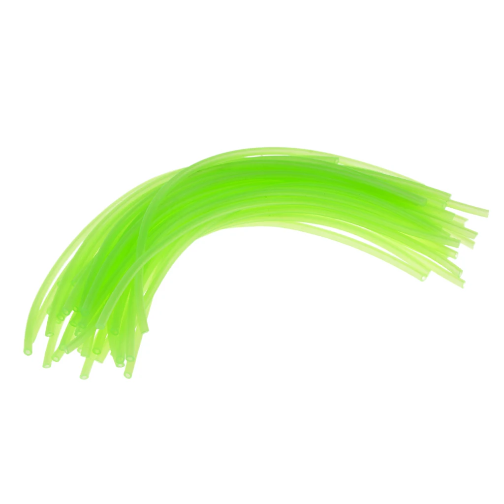 2# 3# 40 Pieces Super Soft Luminous Silicone Tube Rubber Saltwater Rig Lure Tubes  Green For Fishing Accessories