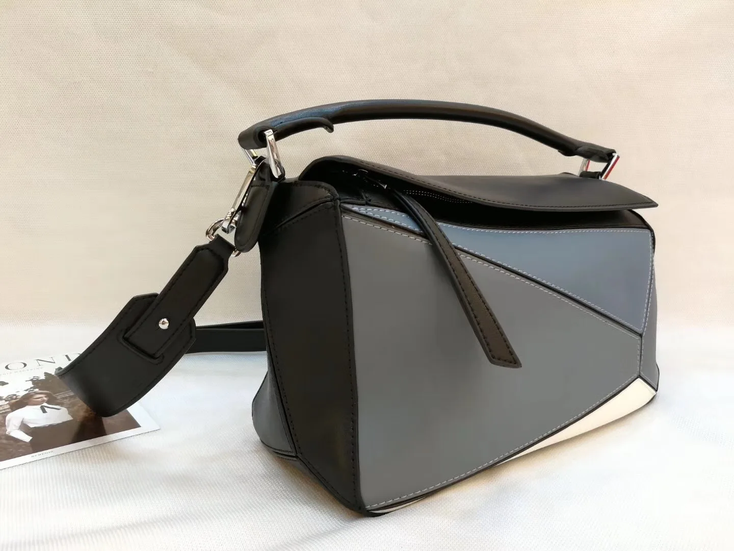 

Cow Genuine Leather Multi-color Geometric Bag Shoulder Bag Women Shoulder Diagonal Bag Totes Luxury Brand Crossbdy Ins Popular