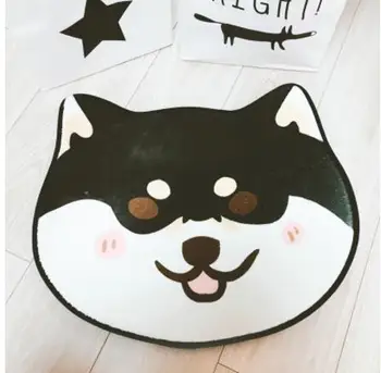 

65*53CM cartoon soft flannel dog carpet rug Shiba floor rug plush door mat carpet bay window pet mat decorative