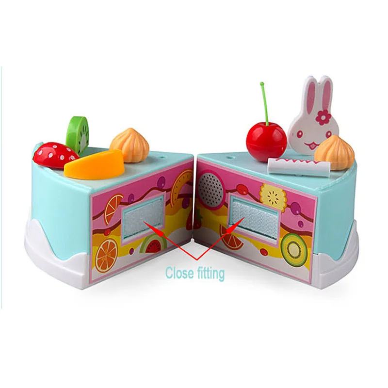 DIY Birthday Cake Cutting Pretend Play Food Toy Set Educational Toy Play House toy kitchen Toys Gift for Kids Girl 38Pcs/ Set
