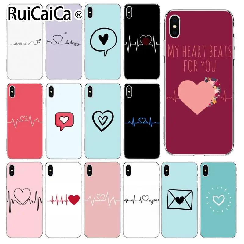 Чехол для телефона Ruicaica Love Heart Shape Lovers чехол iPhone 5 5Sx 6 7 7plus 8 8Plus X XS MAX XR | Мобильные