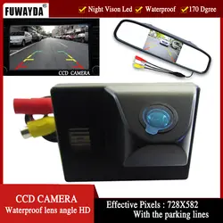 Fuwayda 4.3 "TFT ЖК-дисплей авто зеркало заднего вида Мониторы + Ночное видение вид сзади автомобиля Обратный CCD Камера для toyota Land Cruiser LC