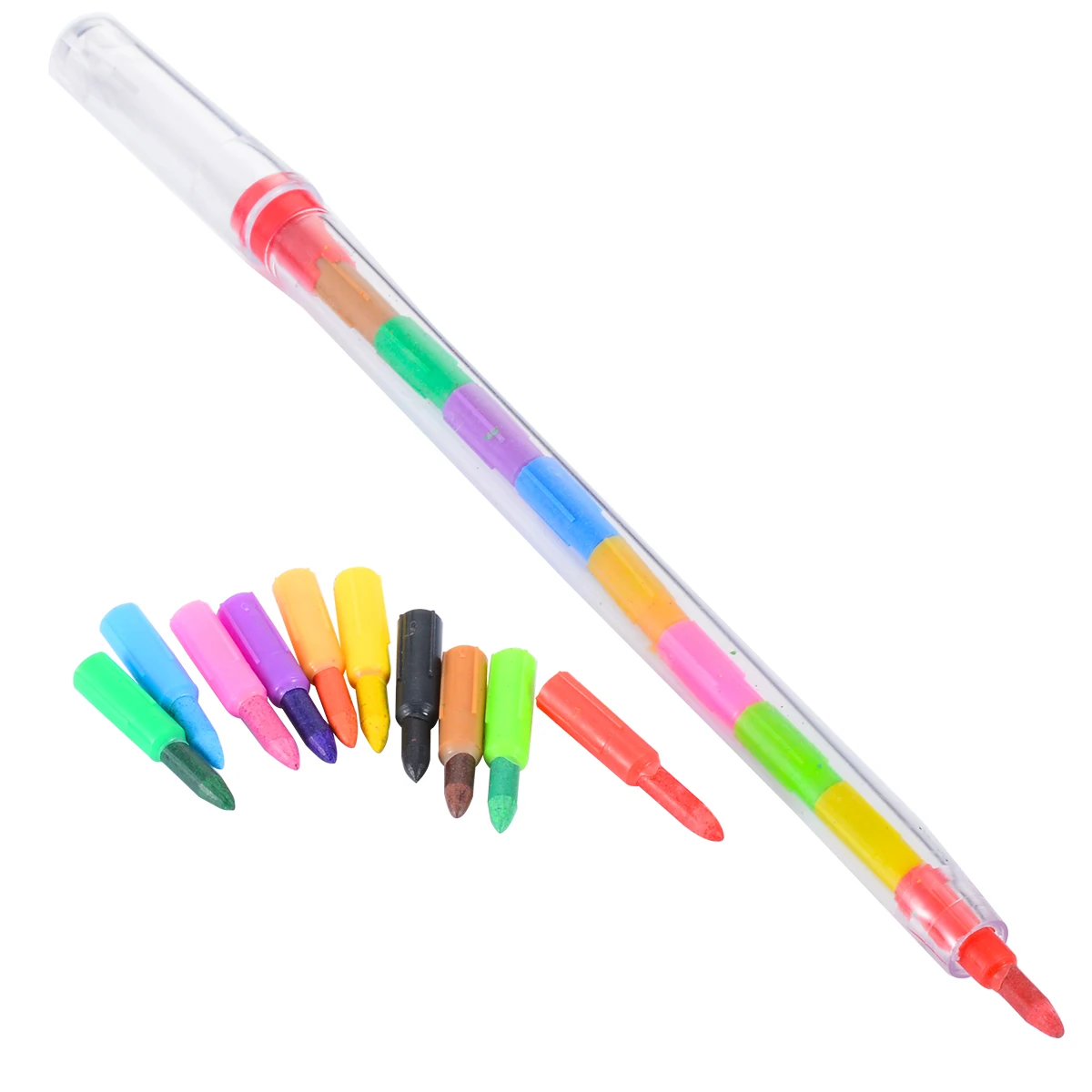Mayitr 12pcs Swap Point Crayons Stacker Pencils Party Loot Bag Fillers Drawing Pen For Kids Party Gift Supplies