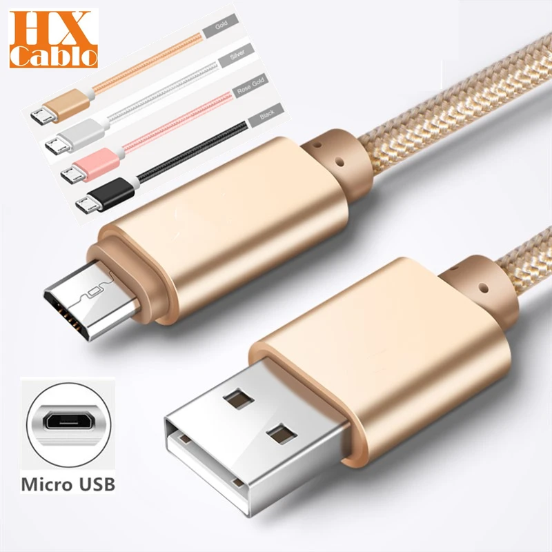 Нейлоновое зарядное устройство Micro USB 2A кабель для быстрой зарядки и передачи