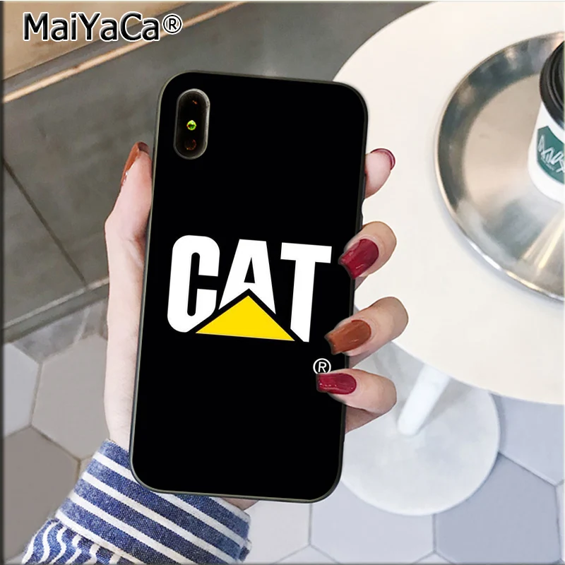 MaiYaCa Caterpillar logo. Black Soft Shell Phone Cover for Apple iPhone 8 7 6 6S Plus X XS MAX 5 5S SE XR Cellphones