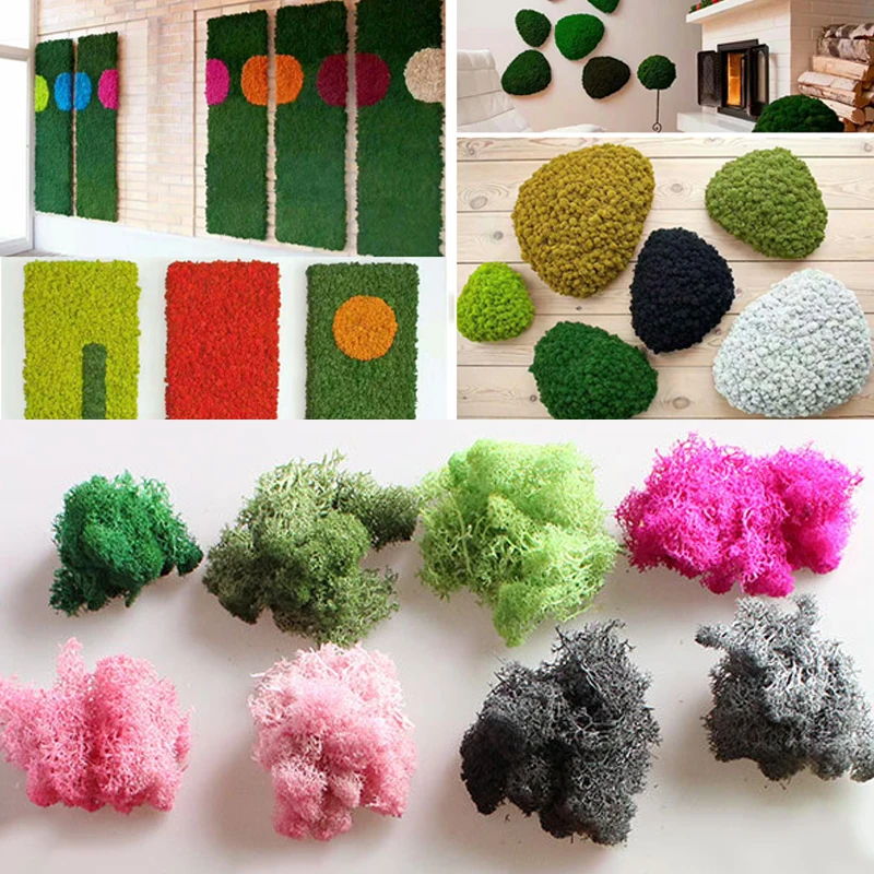 20g High Quality Artificial Moss Immortal Simulation Green Plant Grass Home Decorative Wall DIY Micro Landscape Accessories | Дом и сад