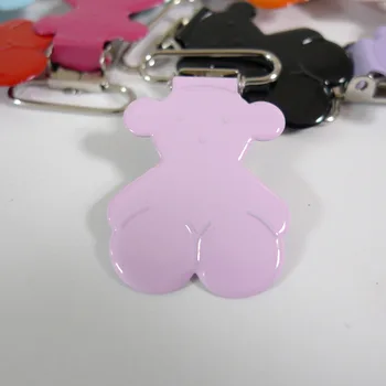 

25PCS 1" 25mm #23 BABY PINK Color Teddy Bear Pacifier Holder Clips