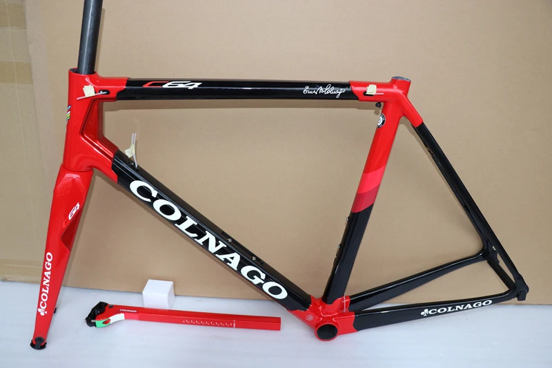 Top 2019 New arrival T1100 UD Glossy Black Red Colnago C64 carbon road frame bicycle Frame set with 15 colors for selection 2