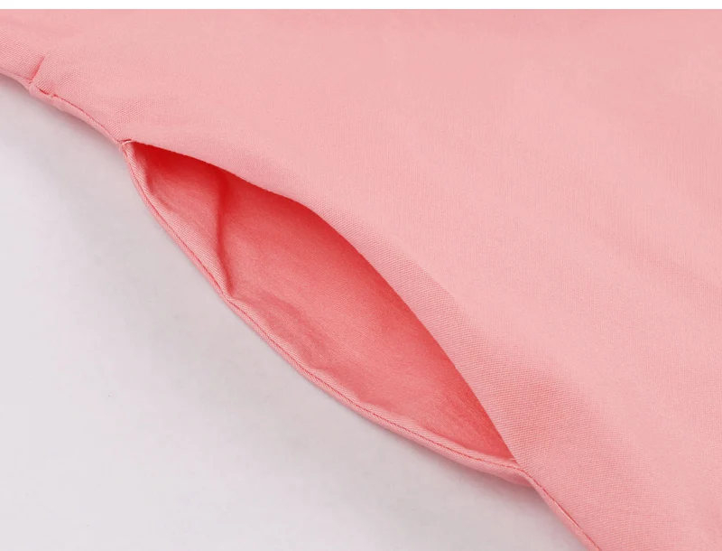 Tonval, винтажное однотонное розовое ретро платье с рюшами, двубортные карманы, женская одежда, элегантные вечерние платья трапециевидной формы с v-образным вырезом сзади