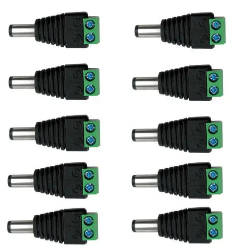 10x DC 5.5 x 2.1mm Power Male Jack Adapter Cable Plug Connector for CCTV / LED | Безопасность и защита