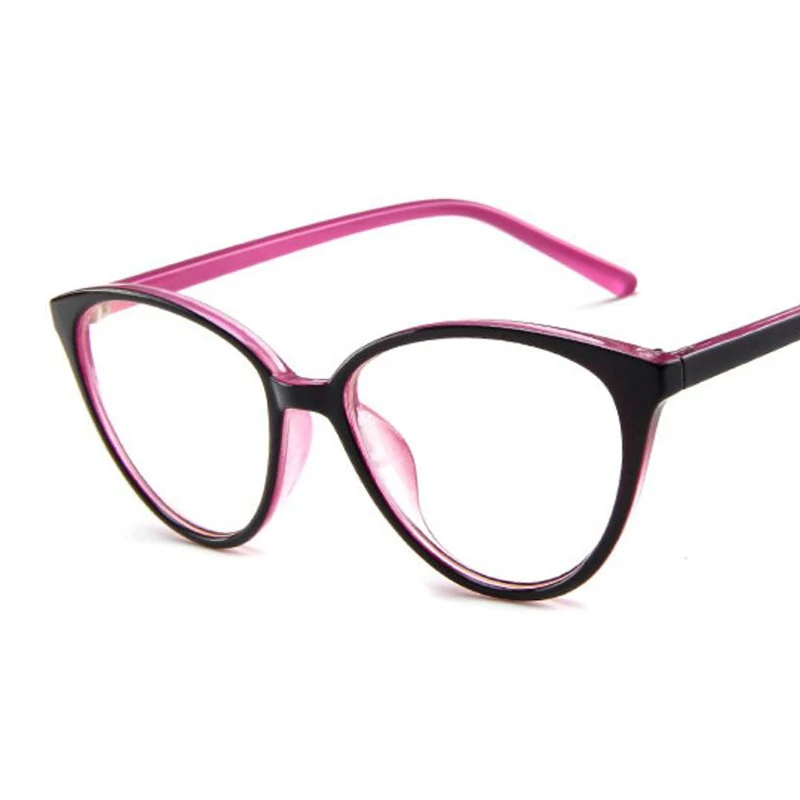 Модные женские маленькие очки кошачий глаз, оправа, винтажные очки с прозрачными линзами, оптические красные очки, оправа для близорукости, поддельные очки