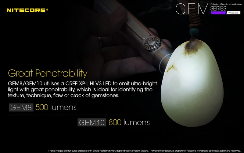 Nitecore GEM SERIES Professional Gemstone Identification Flashlight with Ultraviolet Light  White Light (9)