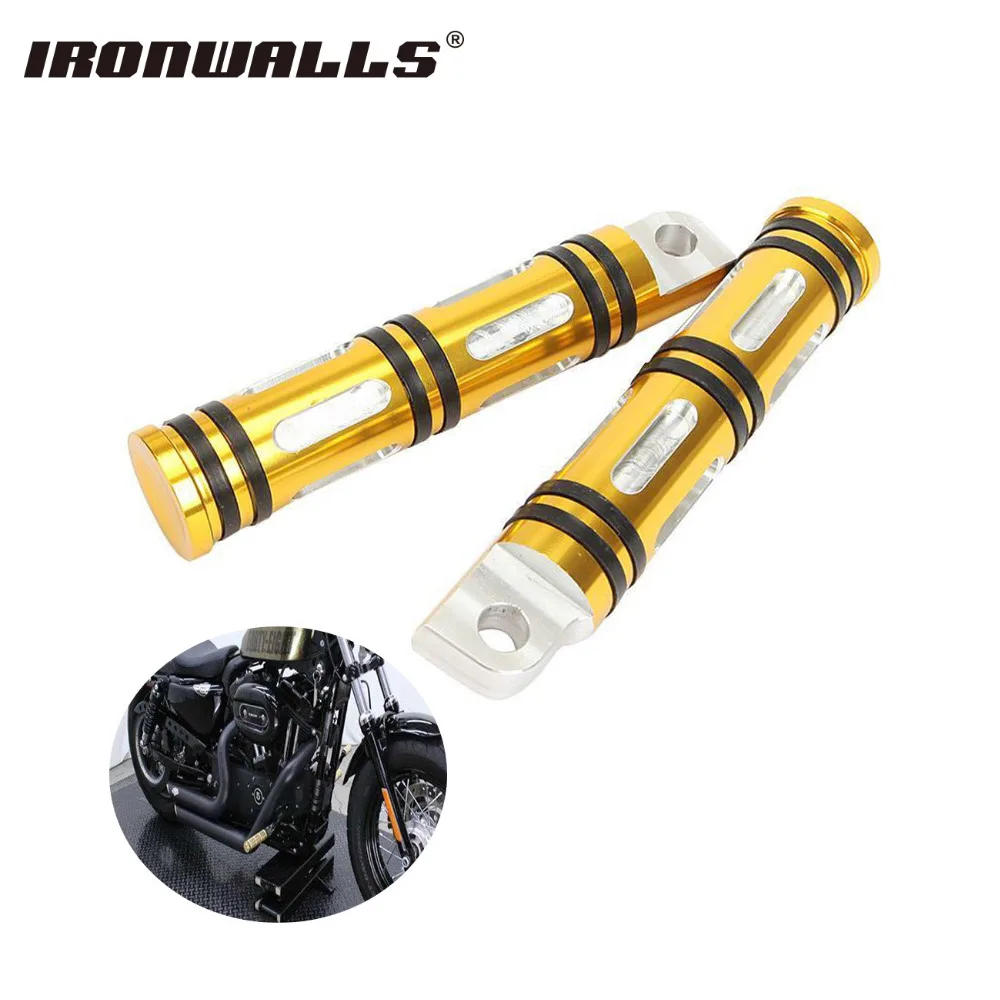 Ironwalls Motorcycle Foot Pegs Rests Footrest Gold Male Mount For