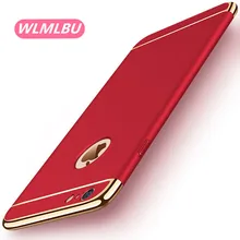 

Luxury Gold Hard Case For iphone 7 6 6S 5 5S SE Back Cover Coverage Removable 3 in 1 Fundas Case For iphone 6 6s Plus 8 Plus Bag