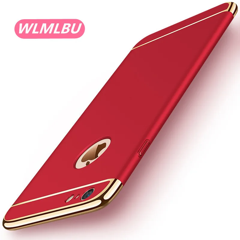 Роскошные золотые Жесткий Чехол для iPhone 7 6 6S 5 5S SE задняя крышка Покрытие Съемный 3