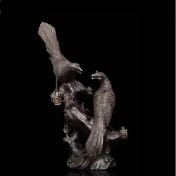 Искусство ремесла медь 00% чистая бронза Magpies статуэтки Lucky Bird статуя для домашнего декора Скульптура Фэн Шуй свадебный подарок