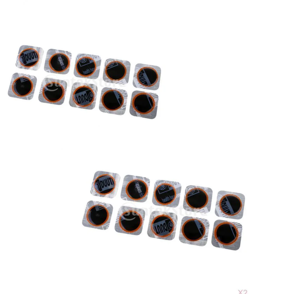 

20 Pieces Bicycle Tyre Tire Inner Tube Rubber Patches Repair Patch Kit Light weight ultra thin easy to carry