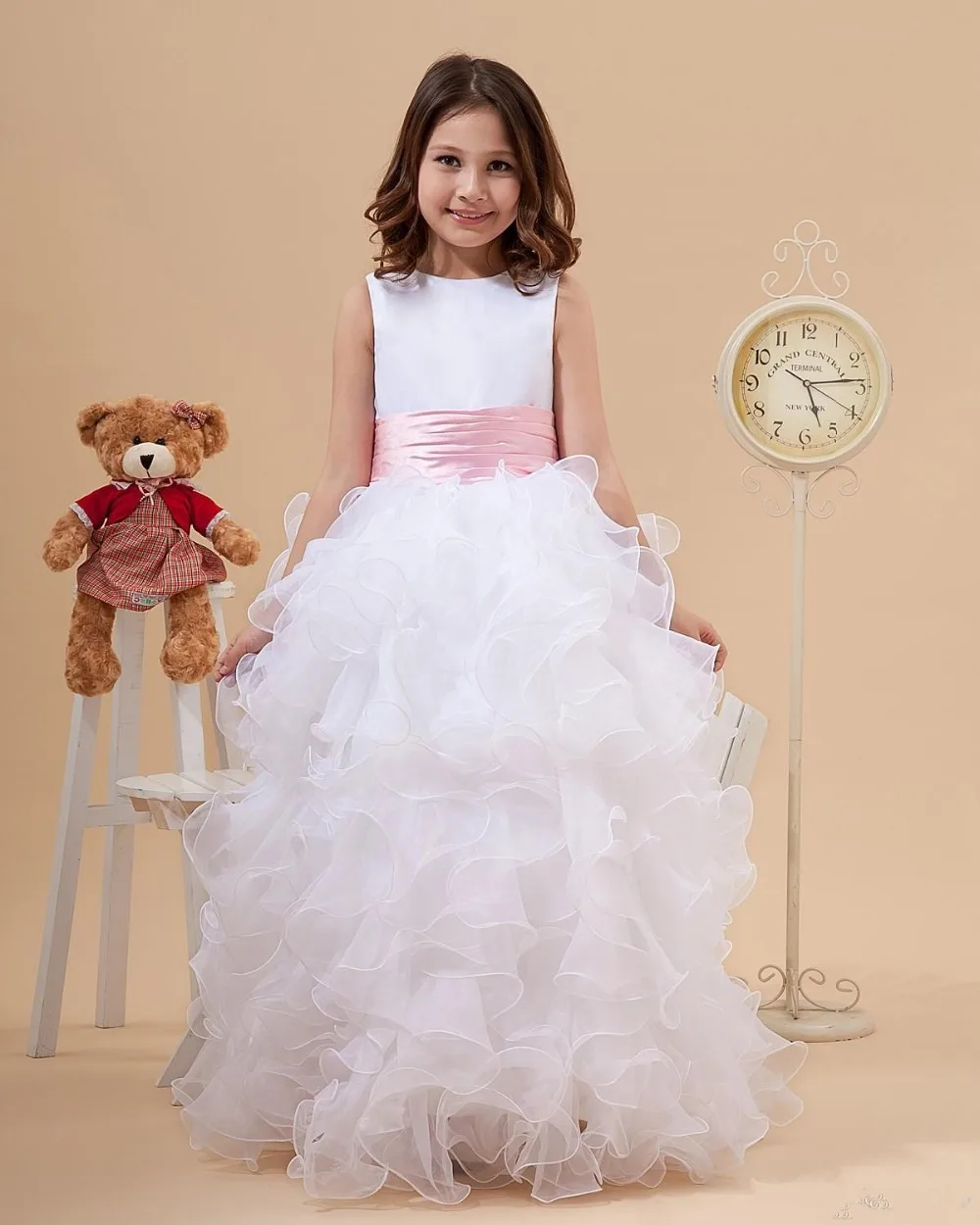 2015-princess-white-jewel-neck-flower-girl_