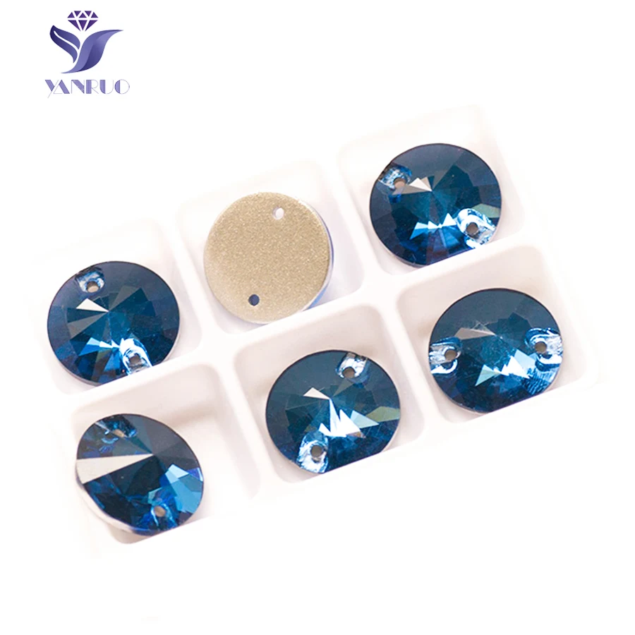 YANRUO 3200 Round Sew On Rivoil Rhinestones AAAAA Flat Back Dress Glass Stones Sewing Rhinestone Stones For Jewelry Clothes 