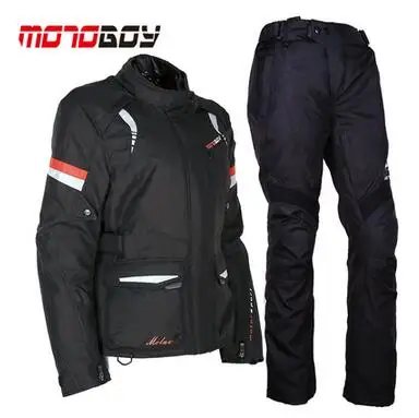 1 комплект MOTOBOY женский мотоцикл гоночный Водонепроницаемый Куртка Cordura текстильные костюмы мотоциклетная куртка и брюки - Цвет: black