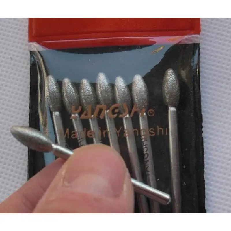 

24pcs/lot 3*5MM Rugby Egg Shape Diamond Mounted Points Diamond & CBN Router Bit Wood Cutter Grinding Head Grinding Peeling