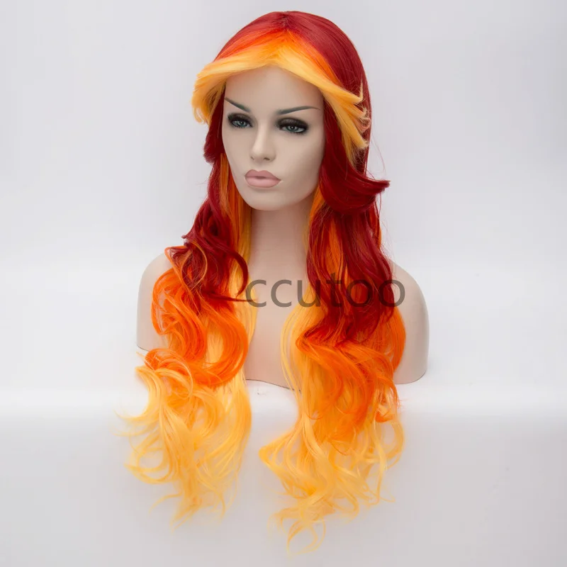 Ccutoo 2" женские длинные волнистые Ombre цвет синтетические волосы высокая температура волокно косплей костюм парики для женщин Девушка Вечерние