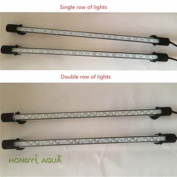 

1 piece Glass diving LED lights for aquarium submarine LED lamp red yellow blue for Arowana Parrot fish single row or double